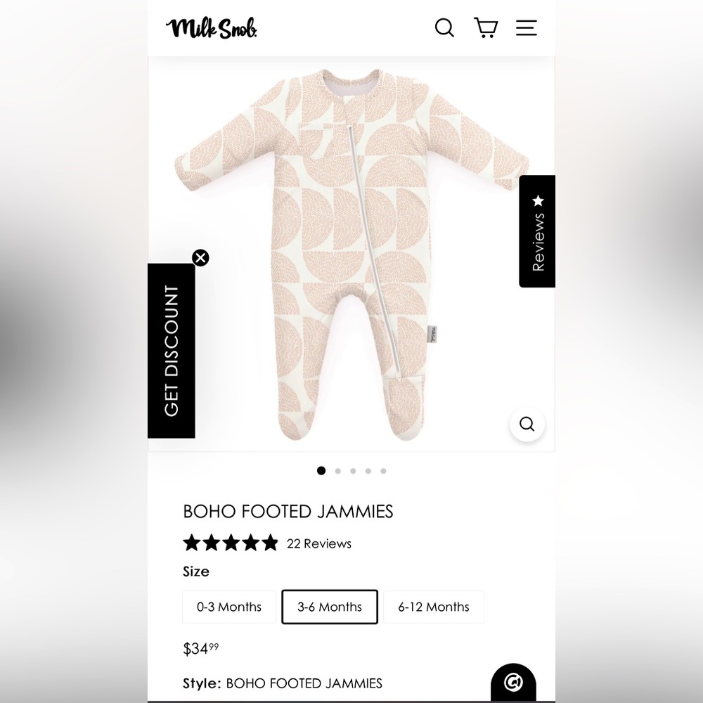 Milk Snob Boho Footie Jammies Onesie- Brand New